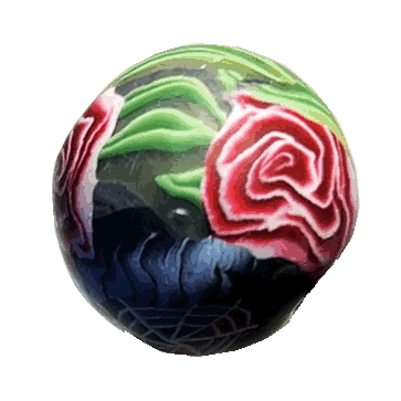 a rotating bead with spiderwebs, roses